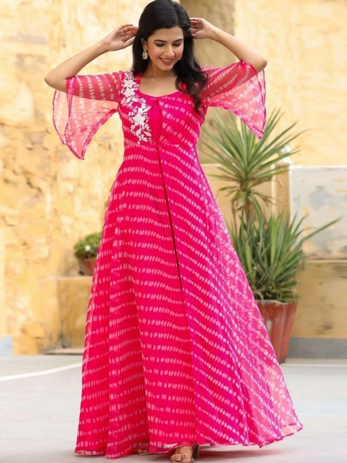 Gillori Hot Pink Plus One Layered Dress