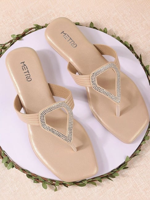 Metro Women's Gold Thong Wedges-picture-34