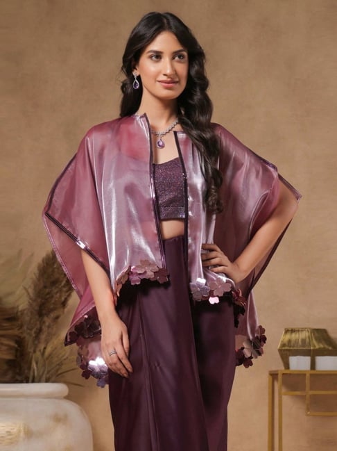 BInfinite Lilac Sitara Lavender Shimmer Cape