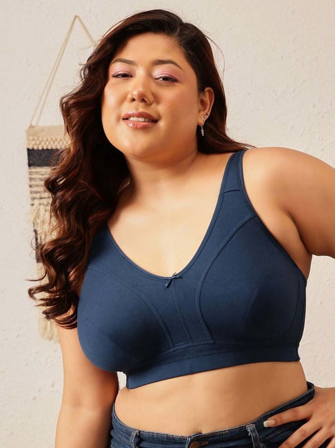 Clovia Blue Cotton Beginner's Bra-picture-33