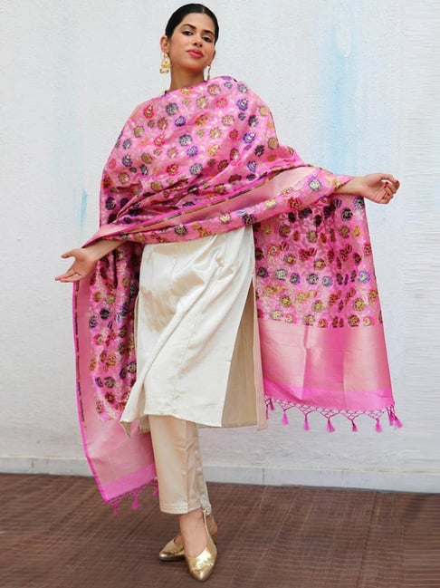 Chidiyaa Sufiyana Dilkashi Handwoven Banarasi Kimkhab Brocade Dupatta