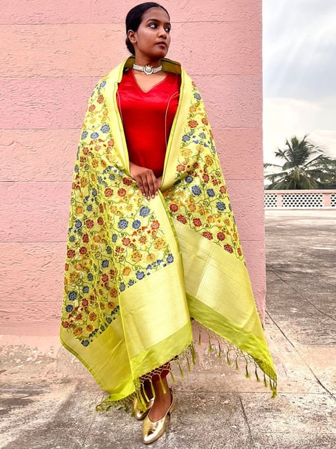 Chidiyaa Sufiyana Ishq Handwoven Banarasi Kimkhab Brocade Dupatta