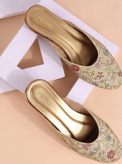 Metro Women's Antique Gold Mule Shoes