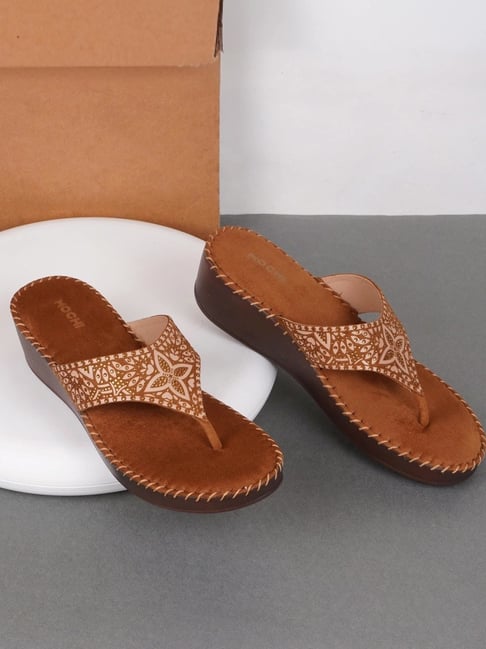 Buy Mochi Women's Tan Thong Wedges for Women at Best Price Tata CLiQ