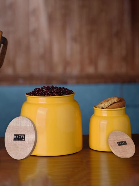 Mustard Yellow Tea Coffee Sugar Canisters Buy HAZEL Yellow