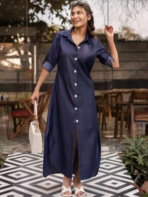 Soft denim shirt dress deals