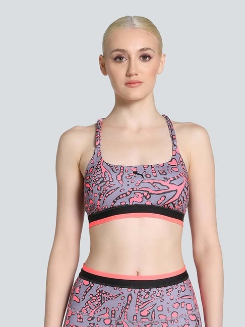Puma Grey & Pink Printed Sports Bra-picture-25