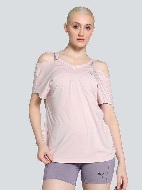 Puma Pink Regular Fit Sports T-Shirt
