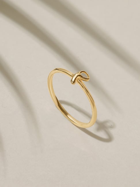 Buy Mia by Tanishq Letter P 14k Yellow Gold Initial Ring Online At