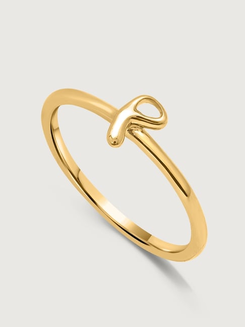 Buy Mia by Tanishq Letter P 14k Yellow Gold Initial Ring Online At