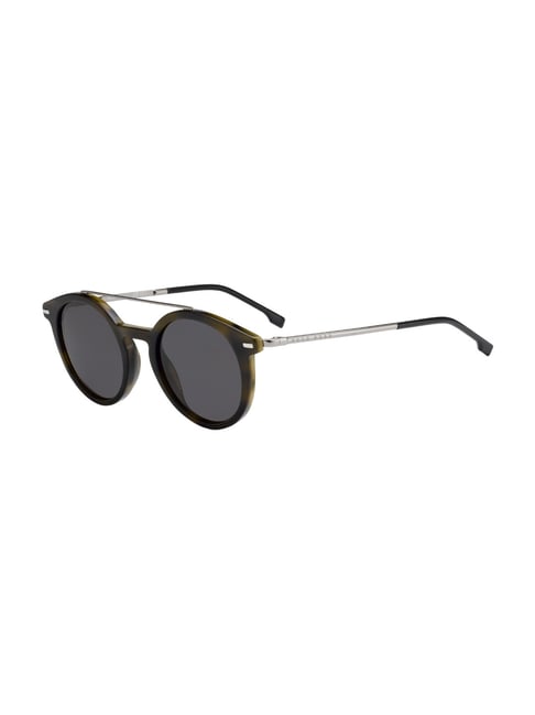 Hugo Boss Grey Round Sunglasses For Men
