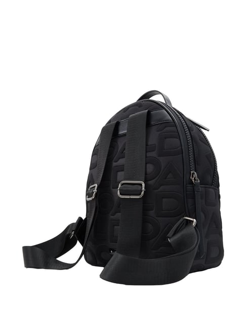 Aldo Black Fabric Logo Small Backpack
