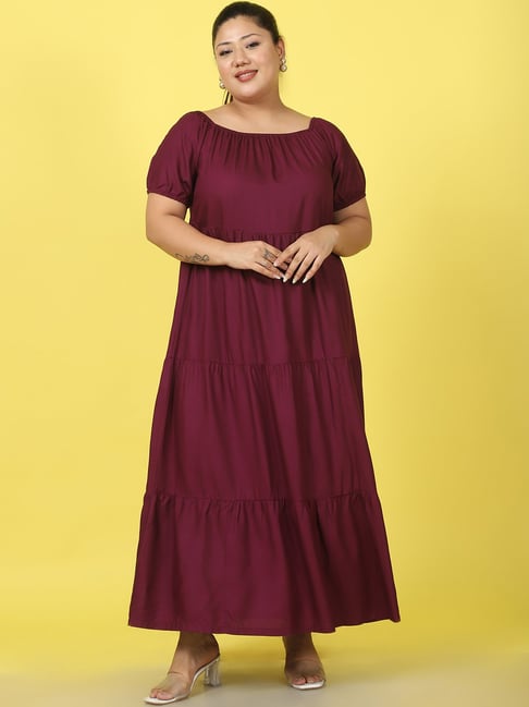 theRebelinme Plum Plus Size Maxi Dress