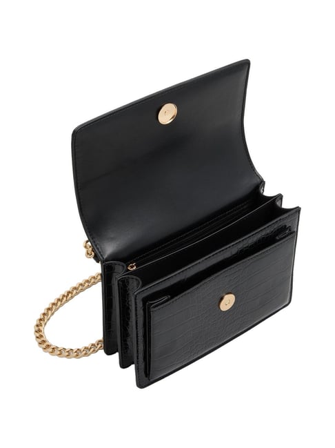 Aldo Black Solid Small Shoulder Handbag