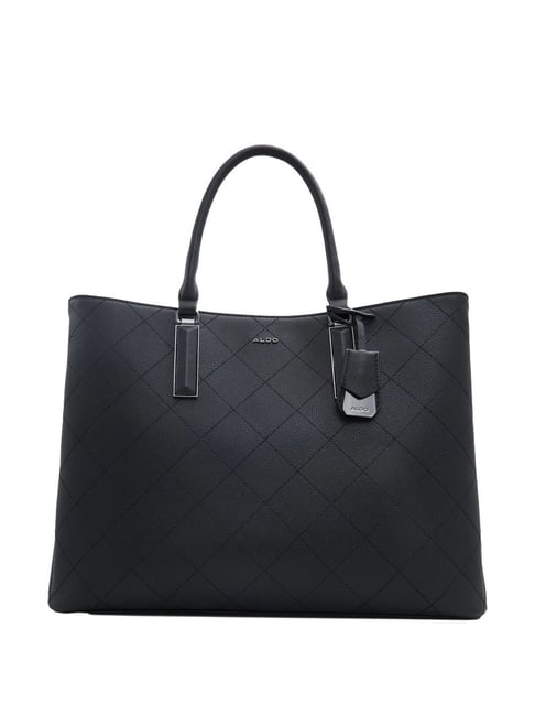 Aldo Black Striped Large Tote Handbag