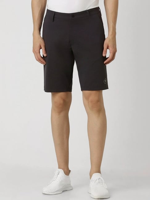Van Heusen Black Cotton Regular Fit Shorts-picture-43
