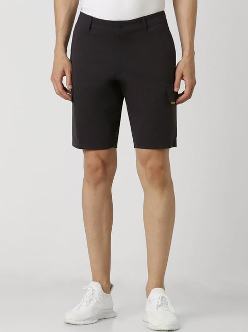 Van Heusen Black Cotton Regular Fit Shorts-picture-23