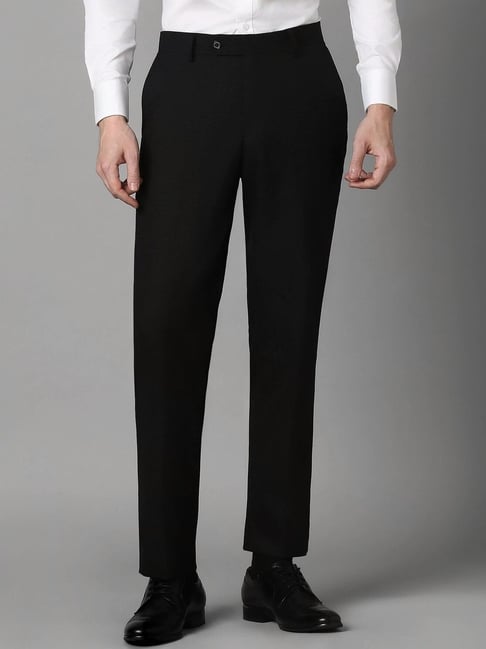 Louis Philippe Black Slim Fit Trousers-picture-42