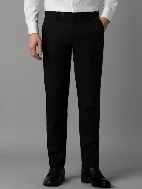 Louis Philippe Black Slim Fit Trousers-picture-40