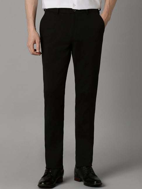 Louis Philippe Black Slim Fit Trousers-picture-44
