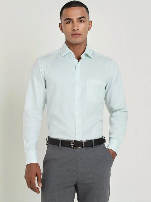 Allen Solly Green Cotton Regular Fit Shirt-picture-27