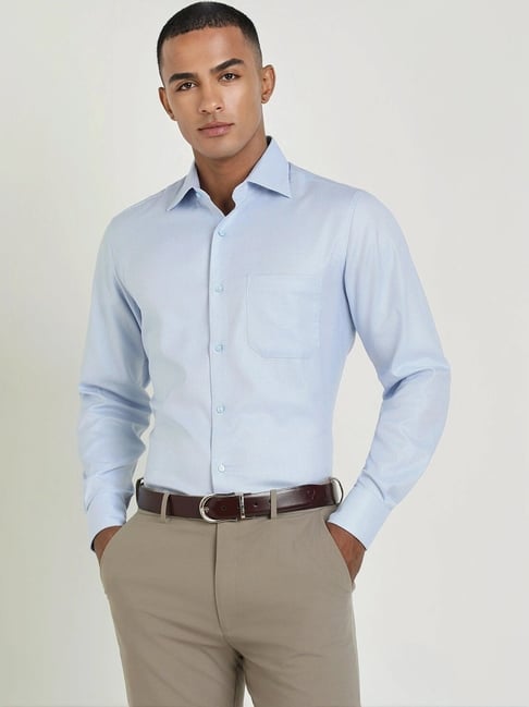 Allen Solly Blue Cotton Regular Fit Printed Shirt-picture-22