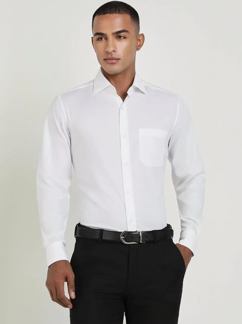 Allen Solly White Cotton Regular Fit Shirt-picture-17