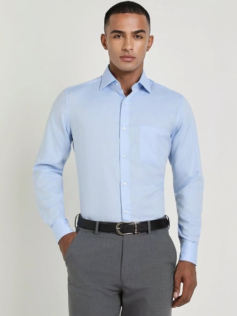 Allen Solly Blue Cotton Regular Fit Printed Shirt-picture-11