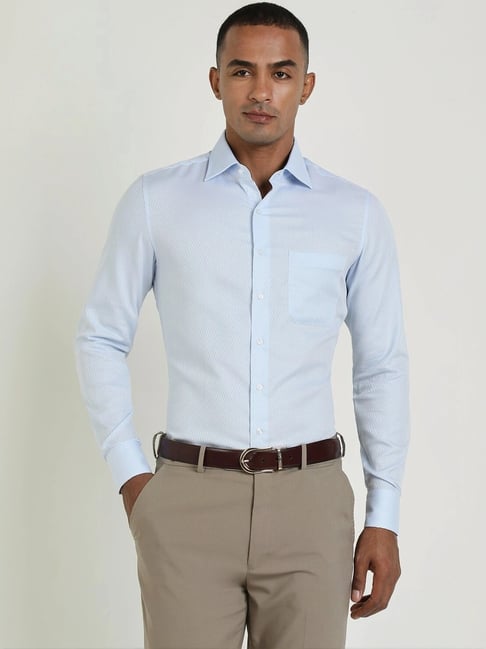 Allen Solly Blue Cotton Slim Fit Printed Shirt-picture-17