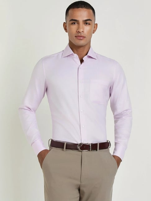 Allen Solly Lilac Cotton Slim Fit Printed Shirt-picture-38