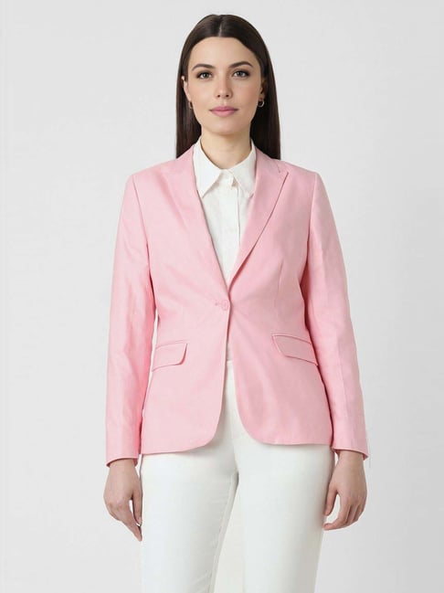 Van Heusen Pink Cotton Regular Fit Blazer-picture-28