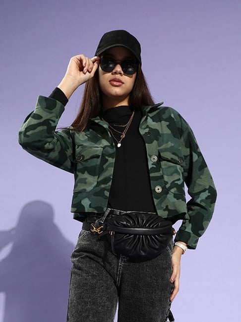 crop top camo jacket