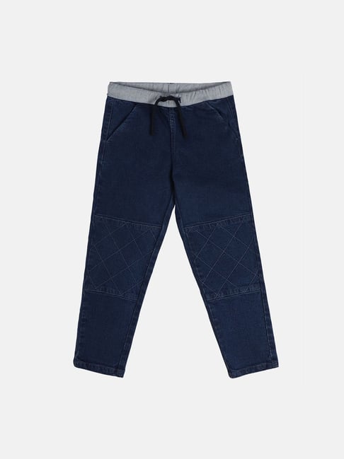 MINIKLUB Boys Dark Blue Solid Denim Pants