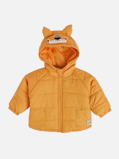 MINIKLUB Boys Mustard Solid Full Sleeves Jacket