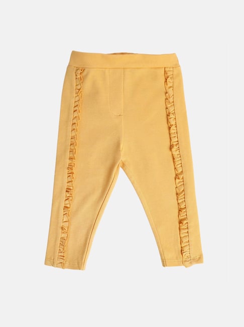 MINIKLUB Girls Yellow Solid Leggings