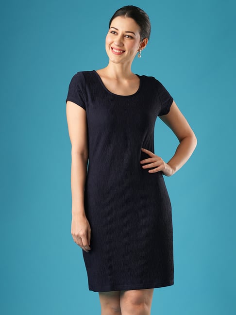 Globus Navy Regular Fit A Line Dress-picture-35