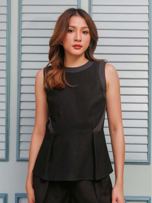 Zink London Black Slim Fit Top-picture-26