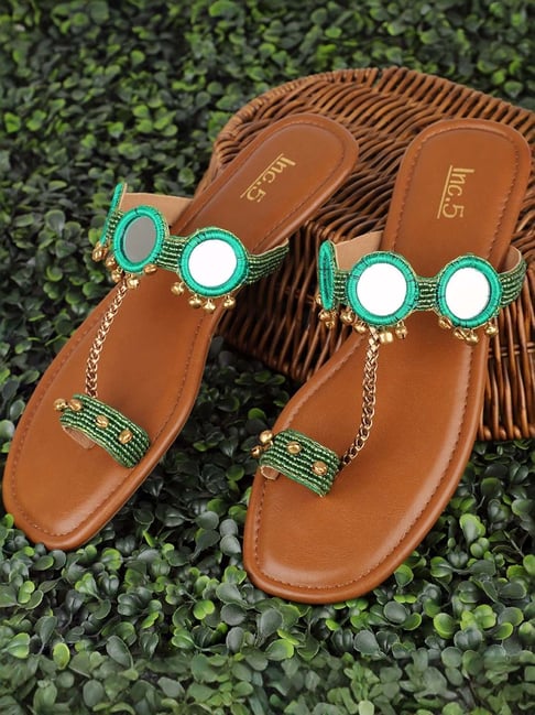 Buy Women's Green Toe Ring Sandals for Women at Best Price