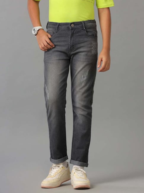 Buy Under Fourteen Only Kids Grey Slim Fit Jeans for Boys Clothing