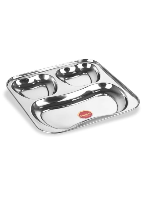 Sumeet Silver Stainless Steel Serving Plate-picture-11