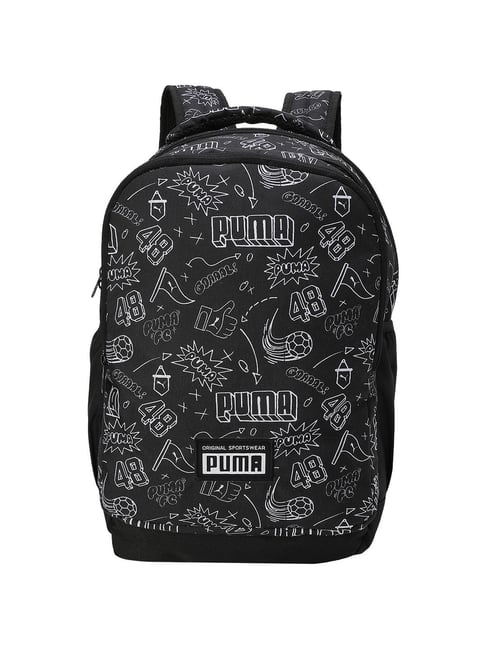 Puma Black-B&W Graphic AOP Polyester Printed Backpack
