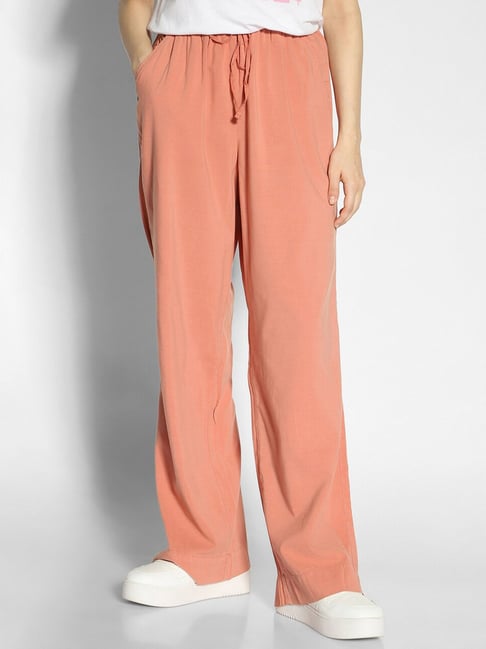American Eagle Outfitters Peach Blended Regular Fit Mid Rise Pants-picture-26