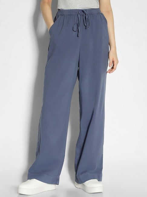 American Eagle Outfitters Blue Blended Regular Fit Mid Rise Pants-picture-38