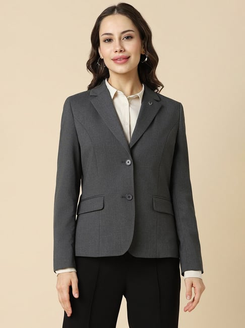 Buy Allen Solly Grey Regular Fit Blazer for Women Online Tata CLiQ