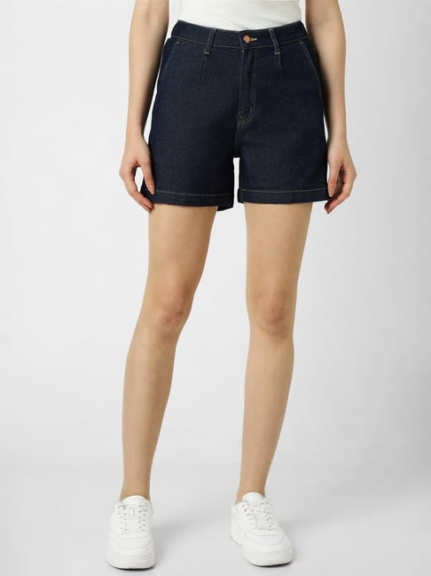 Van Heusen Navy Cotton Regular Fit Shorts-picture-25