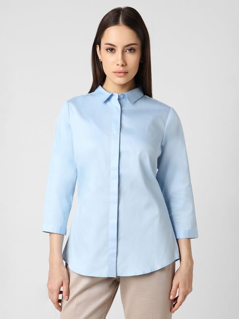 Van Heusen Blue Cotton Regular Fit Shirt-picture-36