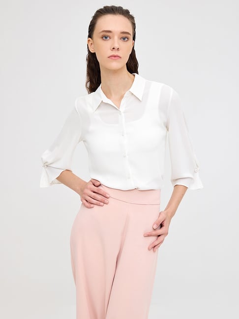 Cover Story White Regular Fit Shirt-picture-23