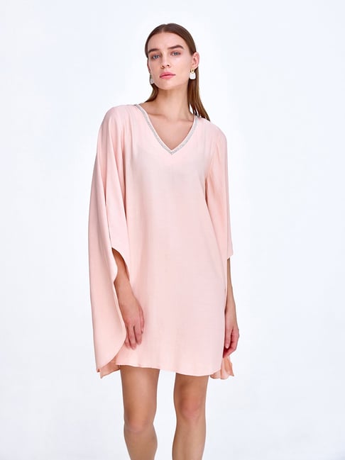 Cover Story Pink Embellished Shift Dress