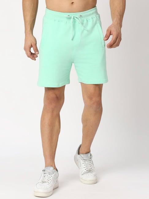 The Daily Outfits Sea Green Cotton Regular Fit Shorts - Main Image