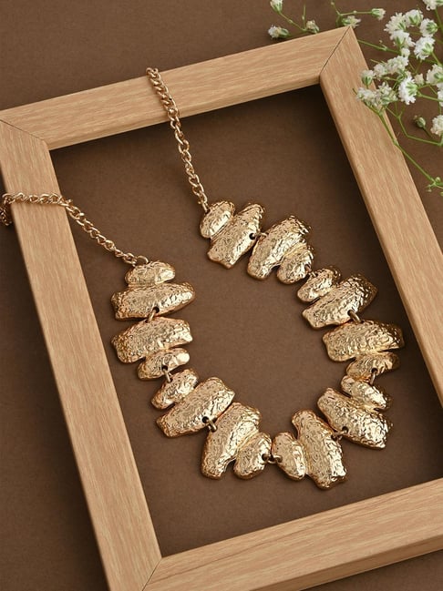 Buy ToniQ Gold Statement Choker Necklace for Women Online At Best